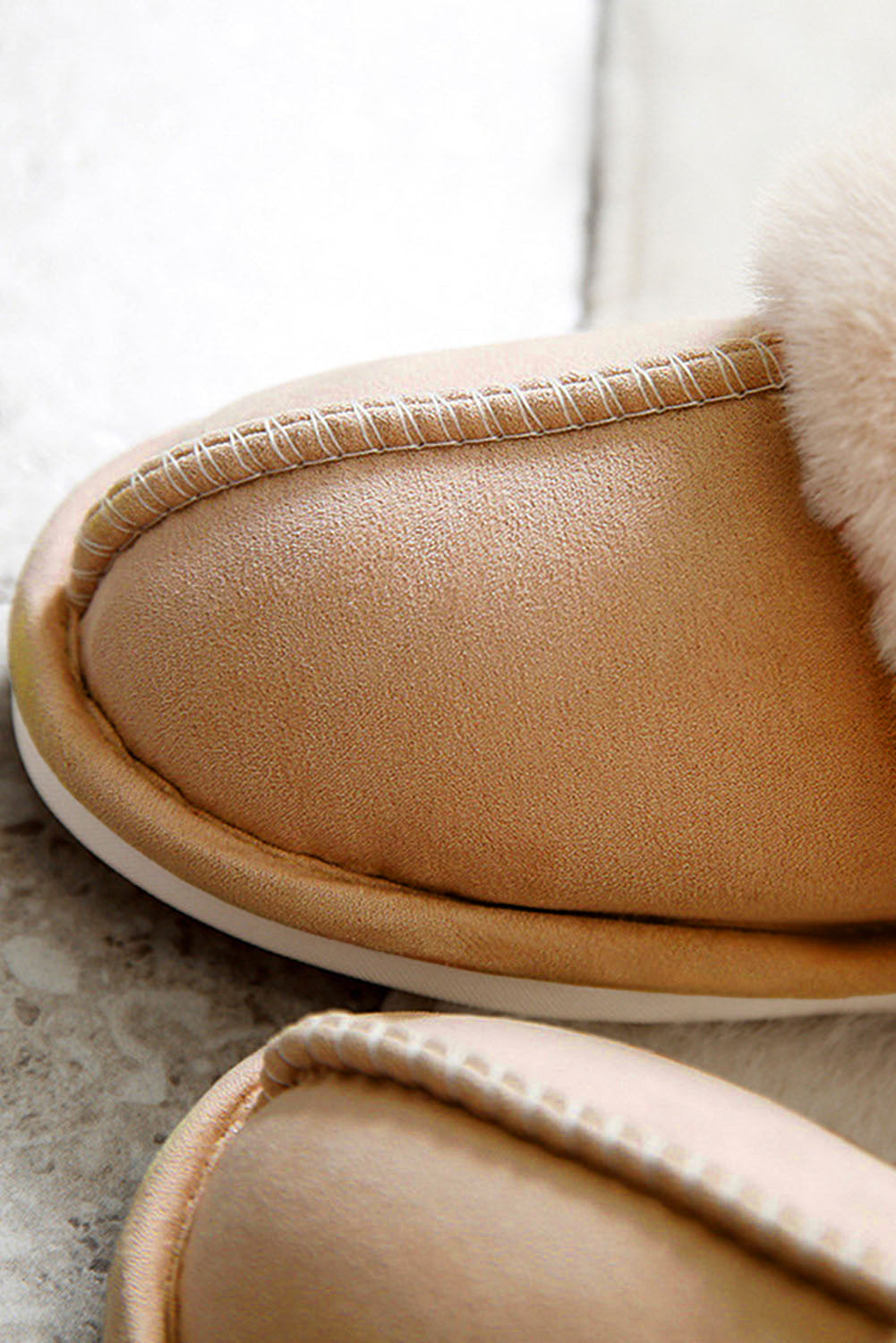 Faux Suede Plush Lined Slippers