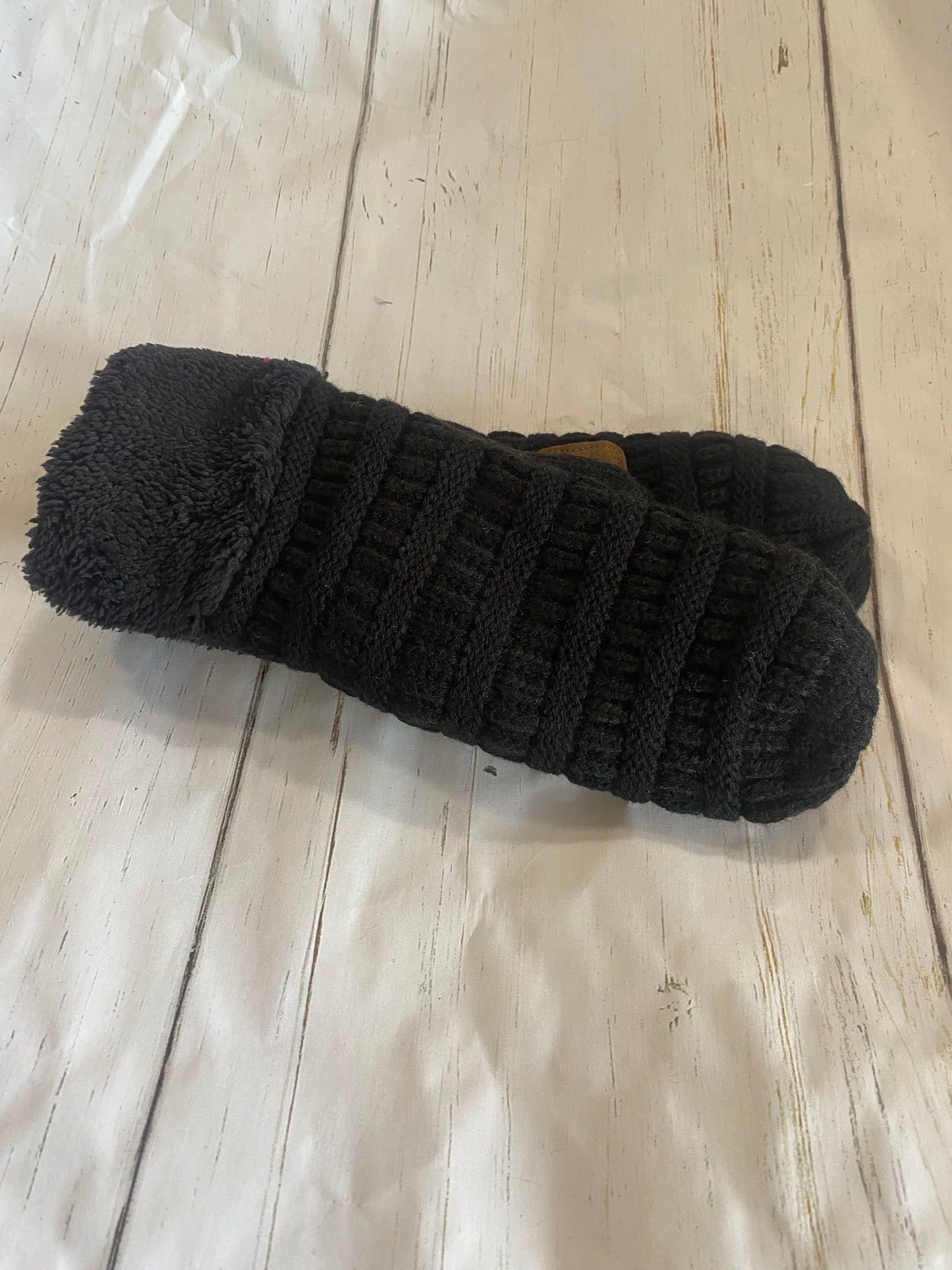 Solid Fuzzy Lined Mittens