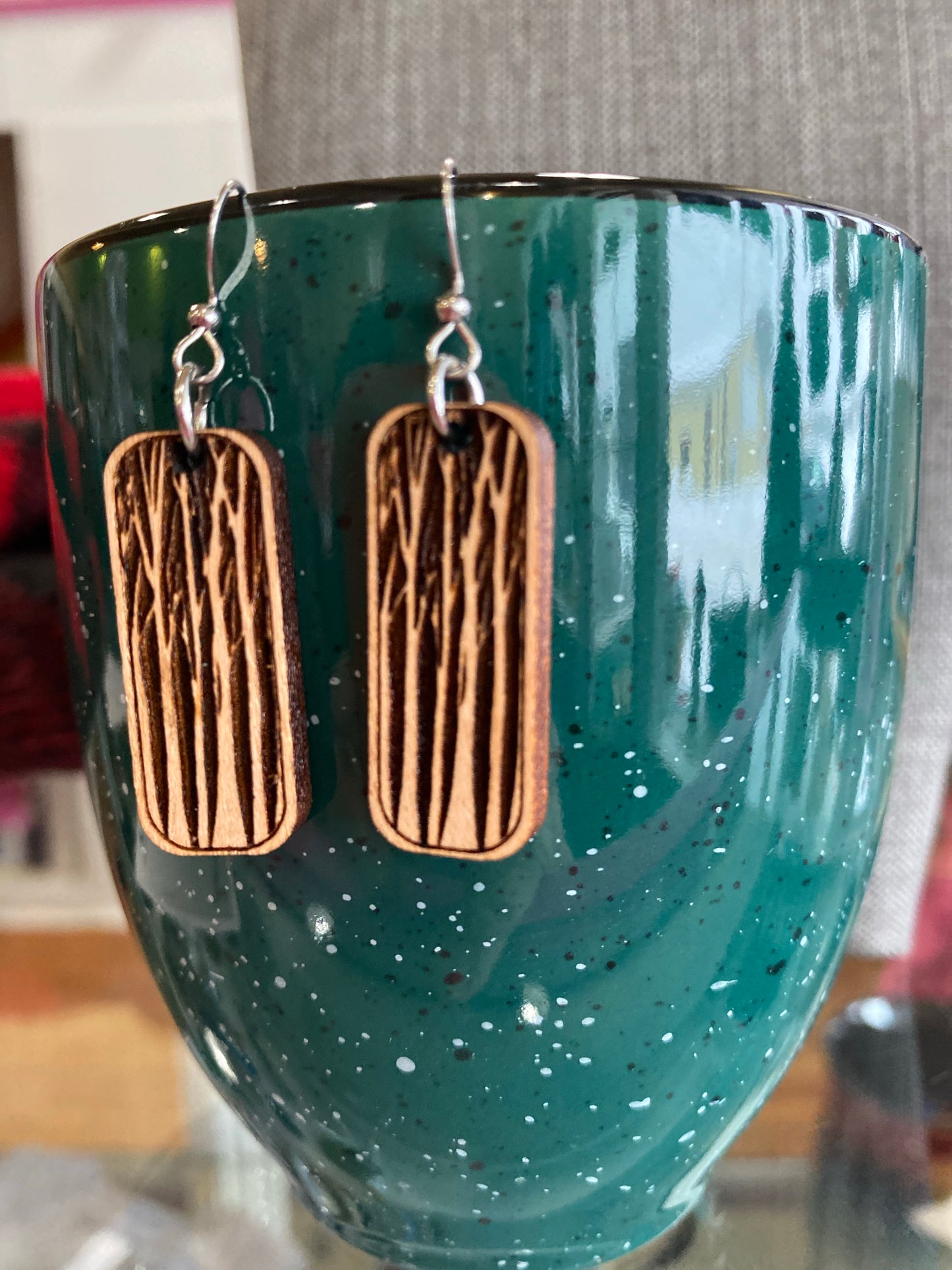 The Woodlands - Wood Carved Art Earrings By Be Inspired UP — Tall Birch