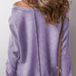 Pre-Order Solid Waffle Knit Patchwork Raglan Sleeve Sweatshirt