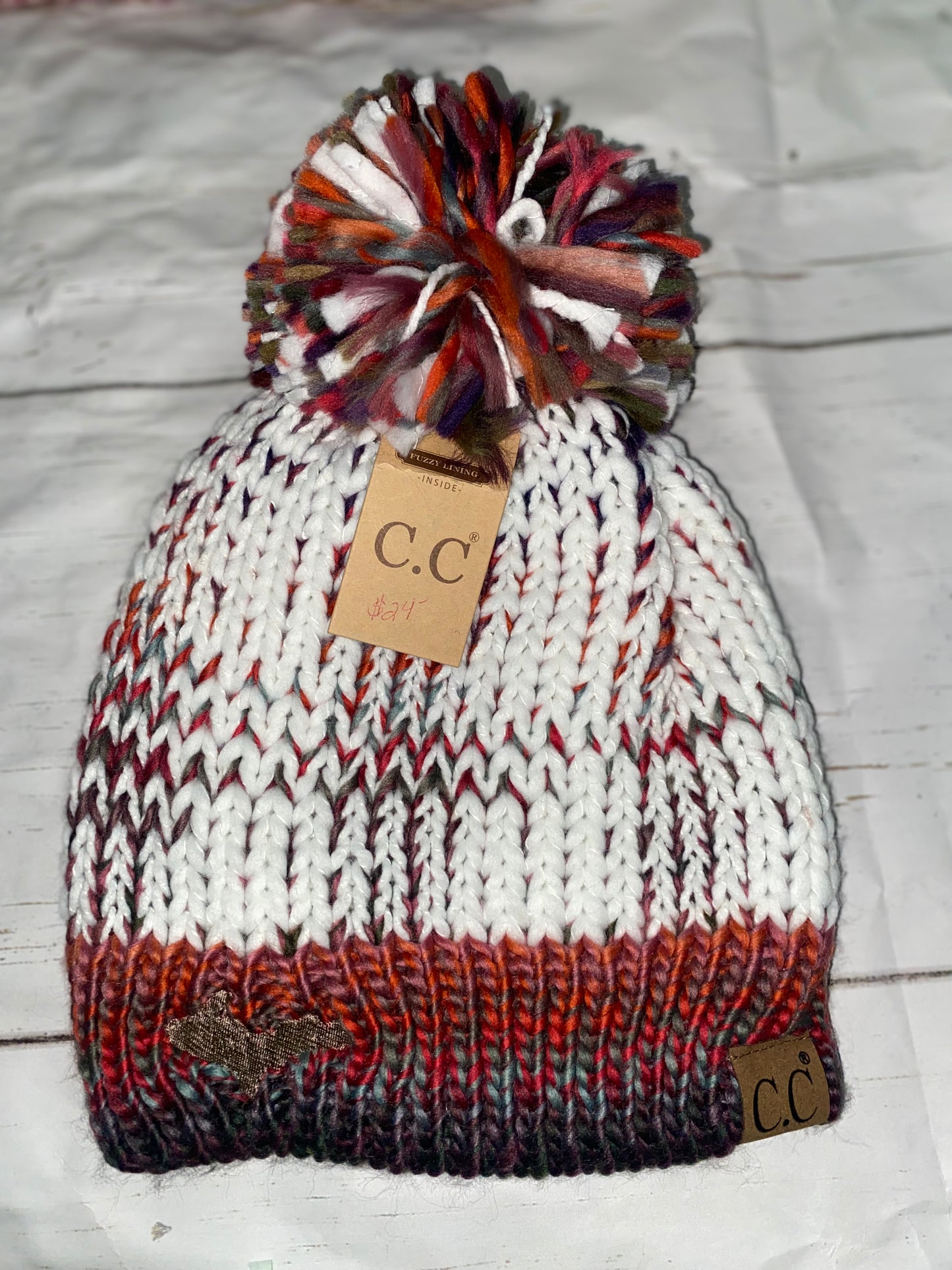 CC Multi-Colored Winter Fleece Lined Hat