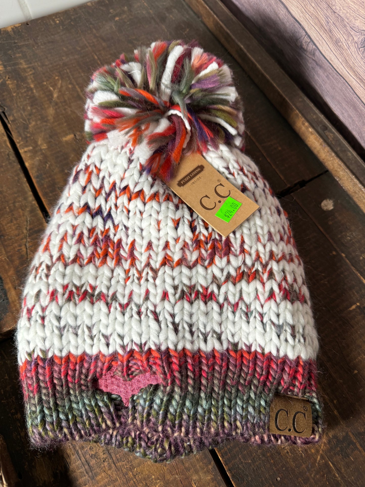 CC Multi-Colored Winter Fleece Lined Hat