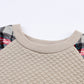 Apricot Plaid Raglan Sleeve Sweatshirt