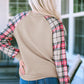 Apricot Plaid Raglan Sleeve Sweatshirt