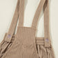 Solid Pocketed Loose Fit Corduroy Overall