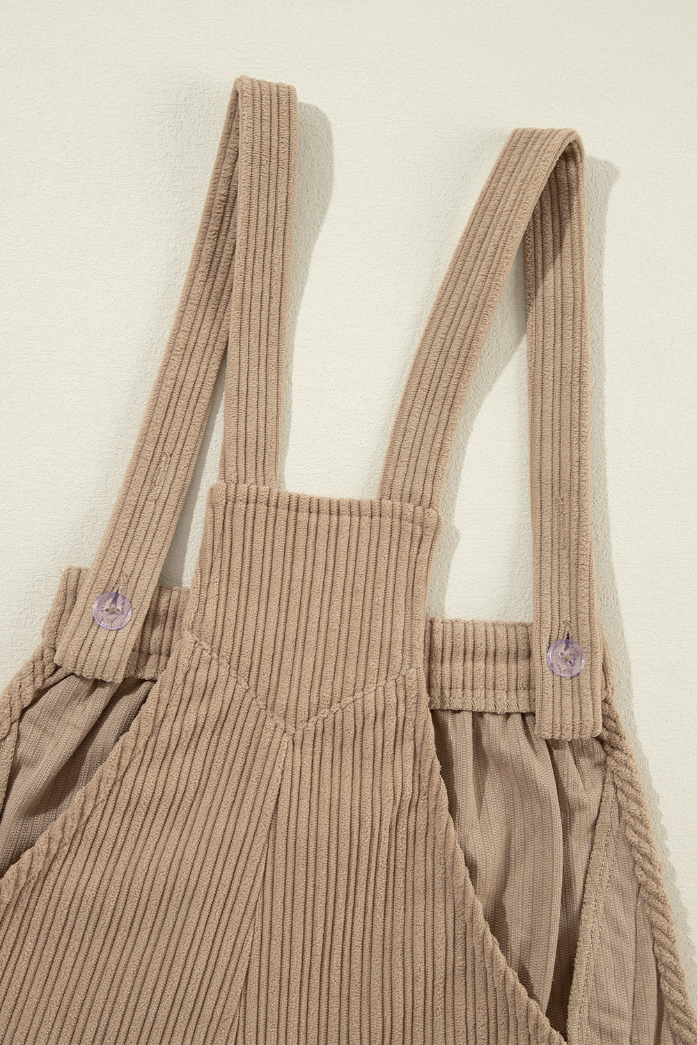 Solid Pocketed Loose Fit Corduroy Overall