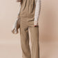 Solid Pocketed Loose Fit Corduroy Overall