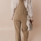 Solid Pocketed Loose Fit Corduroy Overall