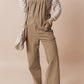 Solid Pocketed Loose Fit Corduroy Overall