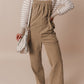 Solid Pocketed Loose Fit Corduroy Overall