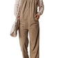 Solid Pocketed Loose Fit Corduroy Overall