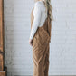 Solid Pocketed Loose Fit Corduroy Overall