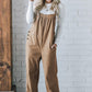 Solid Pocketed Loose Fit Corduroy Overall