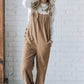 Solid Pocketed Loose Fit Corduroy Overall