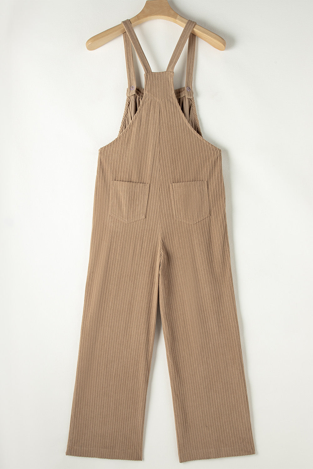 Solid Pocketed Loose Fit Corduroy Overall