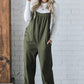 Solid Pocketed Loose Fit Corduroy Overall