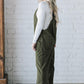 Solid Pocketed Loose Fit Corduroy Overall