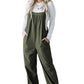 Solid Pocketed Loose Fit Corduroy Overall