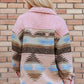 Western Aztec Print Sherpa Splicing Buttoned Flap Pocket Coat