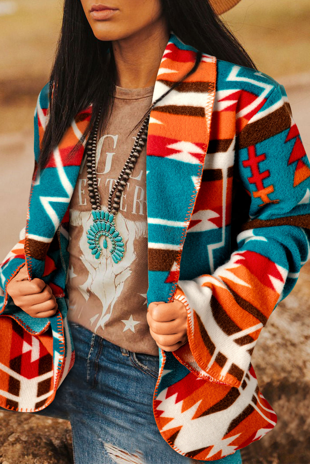 Aztec Knit Blazer