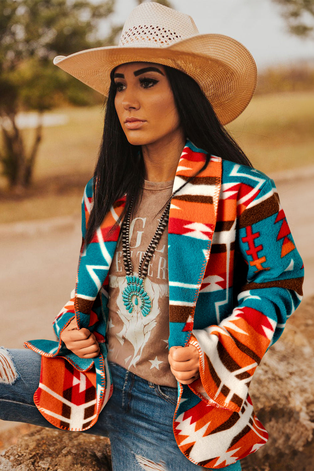 Aztec Knit Blazer