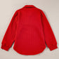 Red Cable Textured Quarter Zip Pocketed Plus Size Pullover