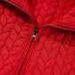 Red Cable Textured Quarter Zip Pocketed Plus Size Pullover