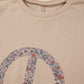 Plus Size Pre-Order Pale Khaki Floral Peace Sign Graphic Washed Terry Sweatshirt