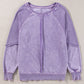 Pre-Order Solid Waffle Knit Patchwork Raglan Sleeve Sweatshirt