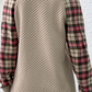 Quilted Top Plaid Sleeve up to 3X - CLEARANCE