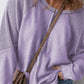 Pre-Order Solid Waffle Knit Patchwork Raglan Sleeve Sweatshirt