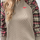 Quilted Top Plaid Sleeve Pre-Order up to 3X