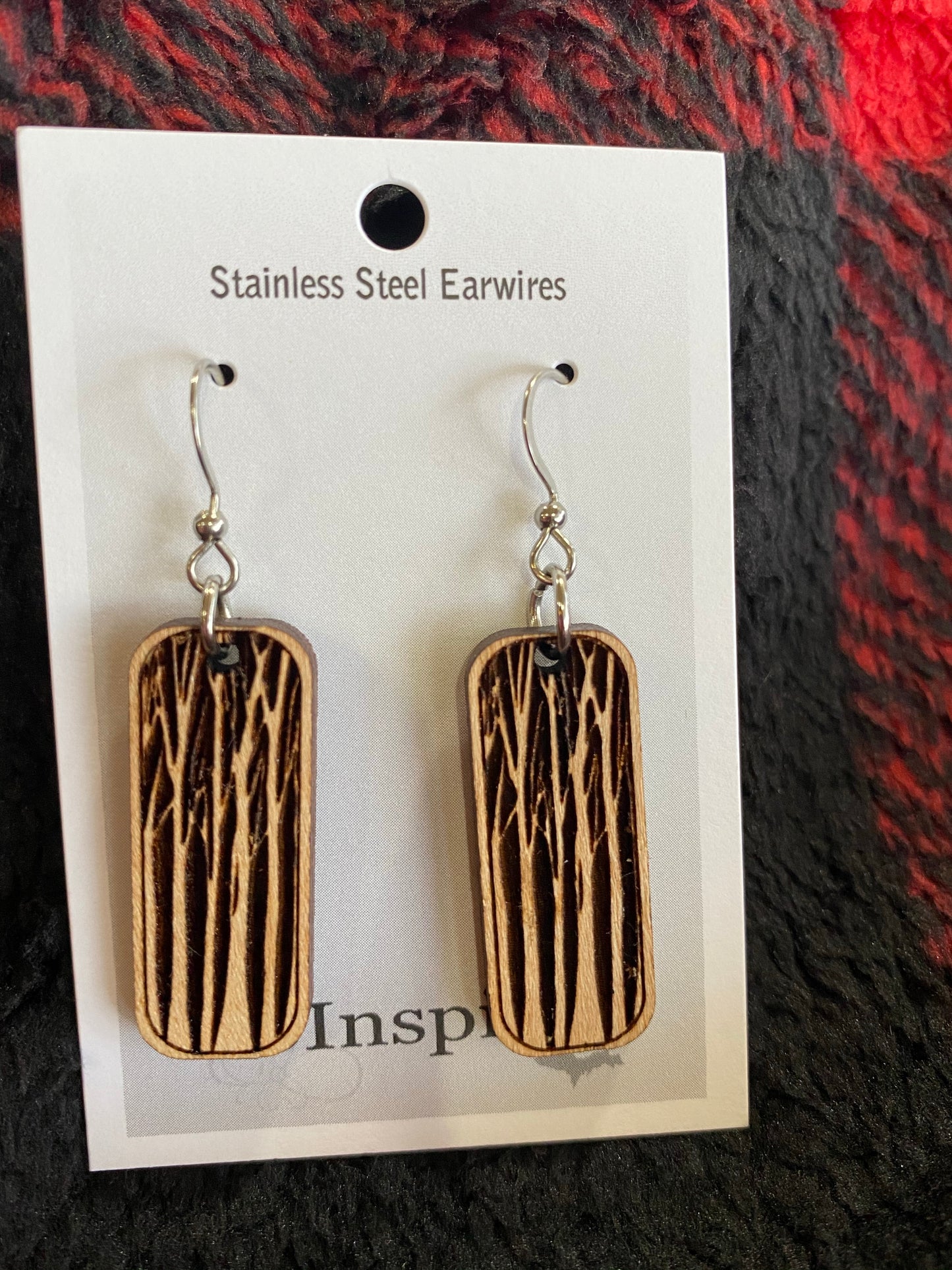 The Woodlands - Wood Carved Art Earrings By Be Inspired UP — Tall Birch
