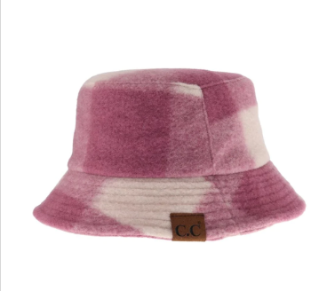 Plaid Faux Wool C.C Bucket Hat